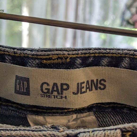 Gap Jean Skirt Size 2 30in Waist Fringe Bottom Back Pockets 14.5 in Length - Picture 5 of 7